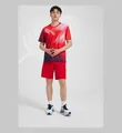 Red and blue gradient men's badminton jersey set with red shorts for competition - 3XL / Tops / Red (Men)
