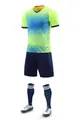 Complete soccer training suit set for adults and kids in neon green and navy blue colors - 4XS / Top And Bottom / Fluorescent Green