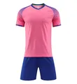 Pink and blue soccer jersey set for training with stylish geometric sleeve patterns - Child 3XS (Recommended Height 120-130CM) / Top And Bottom / Pink