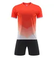 Orange and white gradient soccer jersey set with black shorts for training - Orange