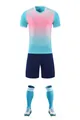 Professional quick-dry sports uniform set with pink and blue gradient jersey and dark shorts - 4XS / Top And Bottom / Light Lake Blue