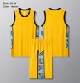 Detail view of yellow basketball set featuring artistic wave side panel patterns. - 3XS / Top And Bottom / Yellow