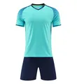 Turquoise and navy soccer jersey set including shorts for professional football team training - Mint Green