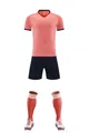 Full pink and navy soccer uniform set including jersey shorts socks and cleats - 3XS / Top And Bottom / Pink