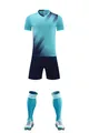 Full set of blue gradient soccer training gear including jersey, shorts, socks, and shoes - Light Blue