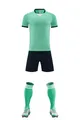 Full soccer kit set with mint green jersey navy shorts and matching socks - 3XS / Top And Bottom / Light Green
