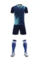 Detailed view of the breathable quick-dry soccer training uniform set with jersey and shorts - 3XS / Top And Bottom / Navy Blue