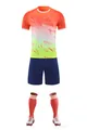 Full football jersey set featuring orange and lime green gradient design for adults - Fluorescent Orange