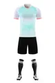 Men's teal and white gradient soccer training uniform set with shorts and socks - White