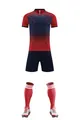 Full soccer kit including navy and red gradient jersey, shorts, and matching socks - 3XS / Top And Bottom / 3 Pieces/Pack (Includes Jersey, Shorts, Socks) / Red