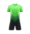Neon green and black soccer jersey set for men with chevron gradient design pattern. - Fluorescent Green