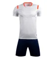 Wit en marineblauw voetbaltenue met oranje accenten voor sportieve trainingen - 4XS / Boven En Onder / Wit