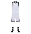 Professional white breathable basketball jersey and shorts set for team sports training - 3XS / Top And Bottom / White