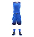 Professional men's blue basketball uniform set with jersey, shorts, and matching sneakers. - 4XS / Top And Bottom / Blue