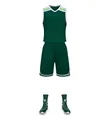 Dark green professional breathable basketball jersey set with matching athletic shoes - Dark Green