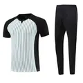 Professional basketball referee uniform set with striped short-sleeved top and black pants - S / Top And Bottom / Black & White Stripes
