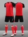 Equipación completa de fútbol roja y negra con camiseta, pantalón y medias a juego - 4XS / Top Y Pantalón / Rojo