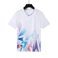 Front view of white quick-dry sports t-shirt featuring colorful geometric chevron prints - 3XS / Tops / White