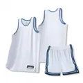 Men's American style white basketball uniform set for sports competition training - 3XS / Top And Bottom / White