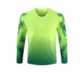 Professional men's lime green long sleeve soccer goalkeeper jersey with honeycomb padded chest - XS / Tops / Fluorescent Green