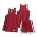Professional maroon basketball jersey and shorts set with gold and white athletic trim - 3XS / Top And Bottom / Burgundy