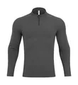 Men's dark grey long-sleeved half-zip athletic performance shirt for running and fitness training - S / Tops / Castle Gray