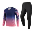 Professional soccer goalkeeper uniform set with padded long sleeves and gradient jersey - XS / Top And Bottom / Top and Pants / Sapphire Blue