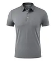 Classic men's quick-dry and breathable grey short-sleeved sports Polo shirt for outdoors - S / Tops / Castle Gray