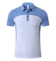 Kurzärmeliges schnelltrocknendes Poloshirt in Blau und Weiß für Herren Sport - XS / Oberteile / Reinweiß