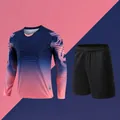 Professional royal blue gradient goalkeeper jersey and padded sports shorts set for men - XS / Top And Bottom / Top and Shorts / Sapphire Blue