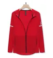 Giacca a vento con cappuccio estiva leggera rossa da donna per sport all'aperto e sole. - EU XS / Top / rosso Cina