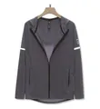 Giacca a vento con cappuccio grigio scuro traspirante per sport all'aperto donna stile - EU XS / Top / Grigio Castello