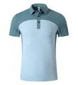 Atmungsaktives schnelltrocknendes Sport-Poloshirt für Herren im hellblauen Blockfarben-Design - XS / Oberteile / Aqua