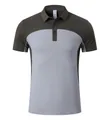Sportliches, schnelltrocknendes Polo-Shirt mit atmungsaktivem grauem Color-Block-Design - XS / Oberteile / Wolkengrau