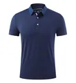 Navy blue quick-dry breathable sports Polo shirt for outdoor work and gym - Midnight Blue