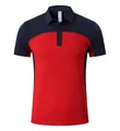 Professionelles schnelltrocknendes Sport-Poloshirt in Marineblau und Rot mit Blockdesign - China Rot