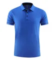 Klassisches königsblaues schnelltrocknendes Nylon-Sport-Poloshirt mit schwarzen Details - S / Oberteile / Königsblau