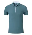 Premium teal men's sports polo shirt with white contrast collar and pique fabric detail. - XS / Tops / Grey Green
