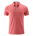 Polo de sport respirant à manches courtes pour hommes en polyester texturé rose saumon - EU 2XS / Hauts / Rouge Floral