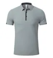 Men's athletic grey polo shirt made of breathable quick-dry pique fabric for sports - XS / Tops / Cloud Grey