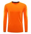 Camiseta deportiva de manga larga naranja vibrante de secado rápido con cuello redondo - S / Tops / Naranja