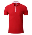 Polo sportiva rossa a maniche corte per tennis e corsa con patta bianca e colletto - rosso Cina