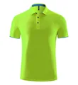 Polo vert néon respirant à séchage rapide avec bordure bleue pour le sport et le travail - S / Hauts / Vert Fluorescent