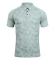 Mint green quick-dry sports polo shirt with geometric pattern for outdoor casual wear - S / Tops / Mugwort Green