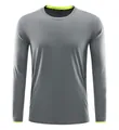 Camiseta deportiva gris de manga larga secado rápido para deportes al aire libre maratón - S / Tops / Gris