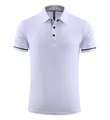 Weiße schnelltrocknende Sport-Poloshirt mit schwarzen Akzenten an Ärmeln - 3XL / Oberteile / Weiß
