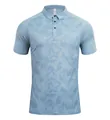Men's light blue quick-dry athletic outdoor polo shirt with subtle geometric camo pattern - S / Tops / Ice Blue