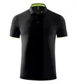 Polo noir respirant à séchage rapide avec finitions contrastées vert citron pour homme - S / Hauts / Noir