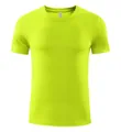 T-shirt de sport respirant à séchage rapide vert fluo avec col rond classique - Vert Fluorescent