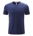 T-shirt de sport bleu marine à séchage rapide, haute élasticité et tissu respirant - Bleu Nuit